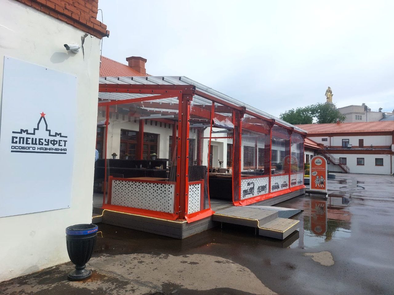 ПВХ шторы для летней террасы кафе в Судже